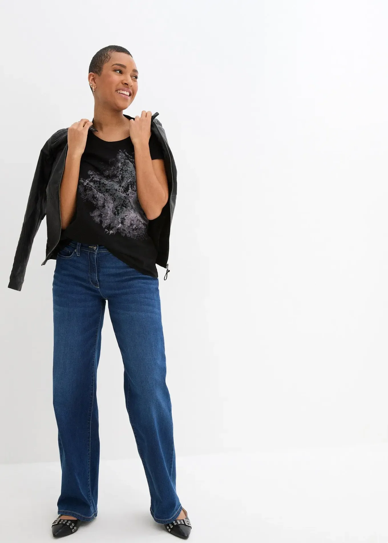 T-shirt coton fil flammé à manches courtes