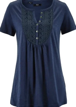 T-shirt coton fil flammé manches courtes