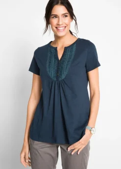 T-shirt coton fil flammé manches courtes