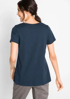 T-shirt coton fil flammé manches courtes