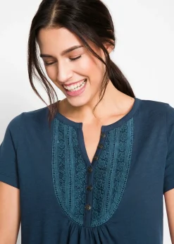 T-shirt coton fil flammé manches courtes