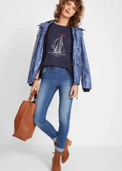 T-shirt coton imprimé et fendu sur le côté