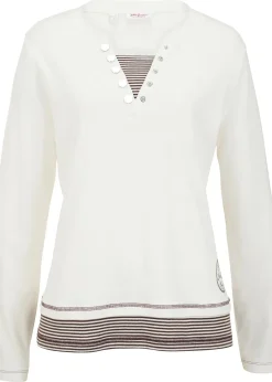 T-shirt coton manches longues style 2en1