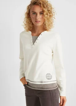 T-shirt coton manches longues style 2en1