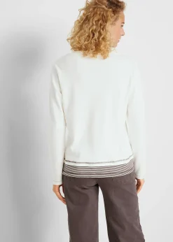 T-shirt coton manches longues style 2en1