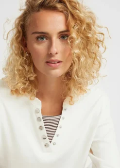 T-shirt coton manches longues style 2en1