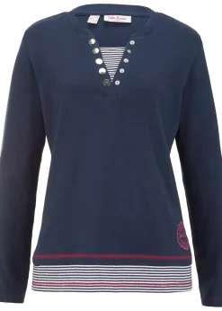 T-shirt coton manches longues style 2en1