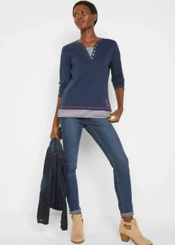 T-shirt coton manches longues style 2en1