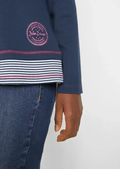 T-shirt coton manches longues style 2en1