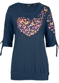 T-shirt coton épaules dénudées, mi-manches