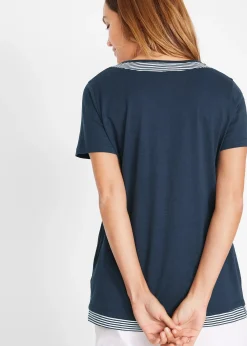 T-shirt coton style 2 en 1, manches courtes