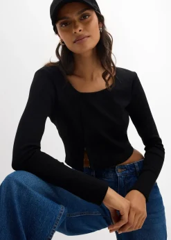 T-shirt court et côtelé