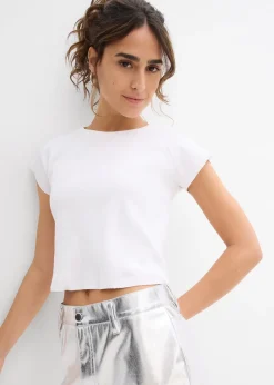 T-shirt court et côtelé