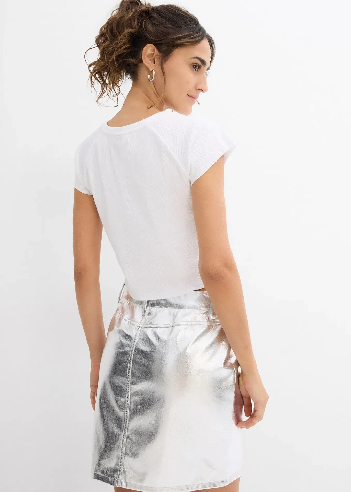 T-shirt court et côtelé