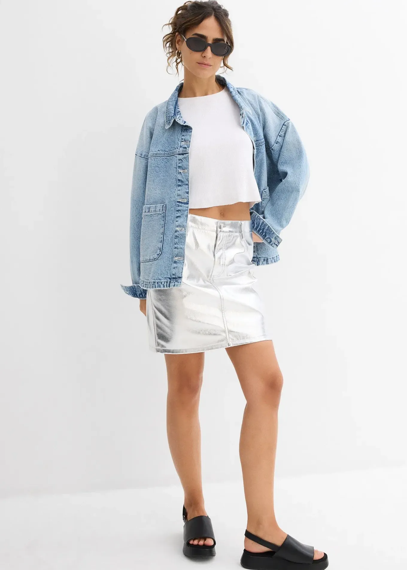 T-shirt court et côtelé