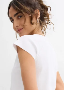 T-shirt court et côtelé