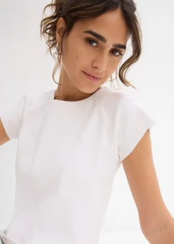 T-shirt court et côtelé