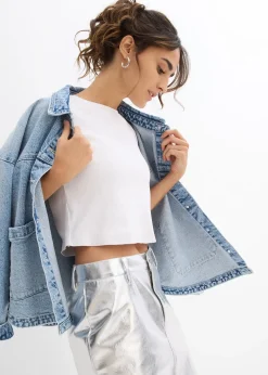 T-shirt court et côtelé