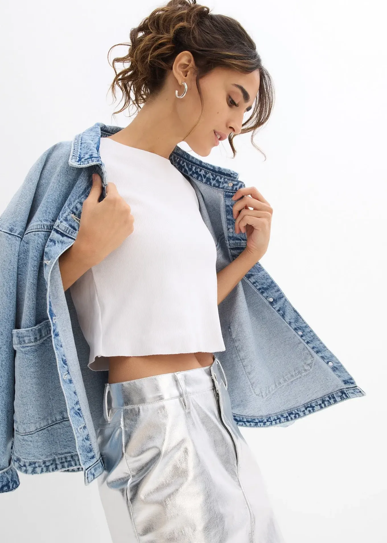 T-shirt court et côtelé