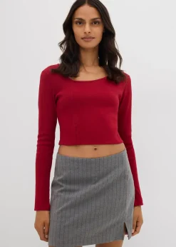 T-shirt court et côtelé