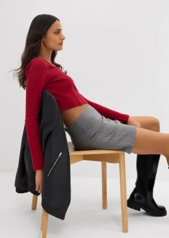 T-shirt court et côtelé