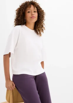 T-shirt court et oversize en coton épais