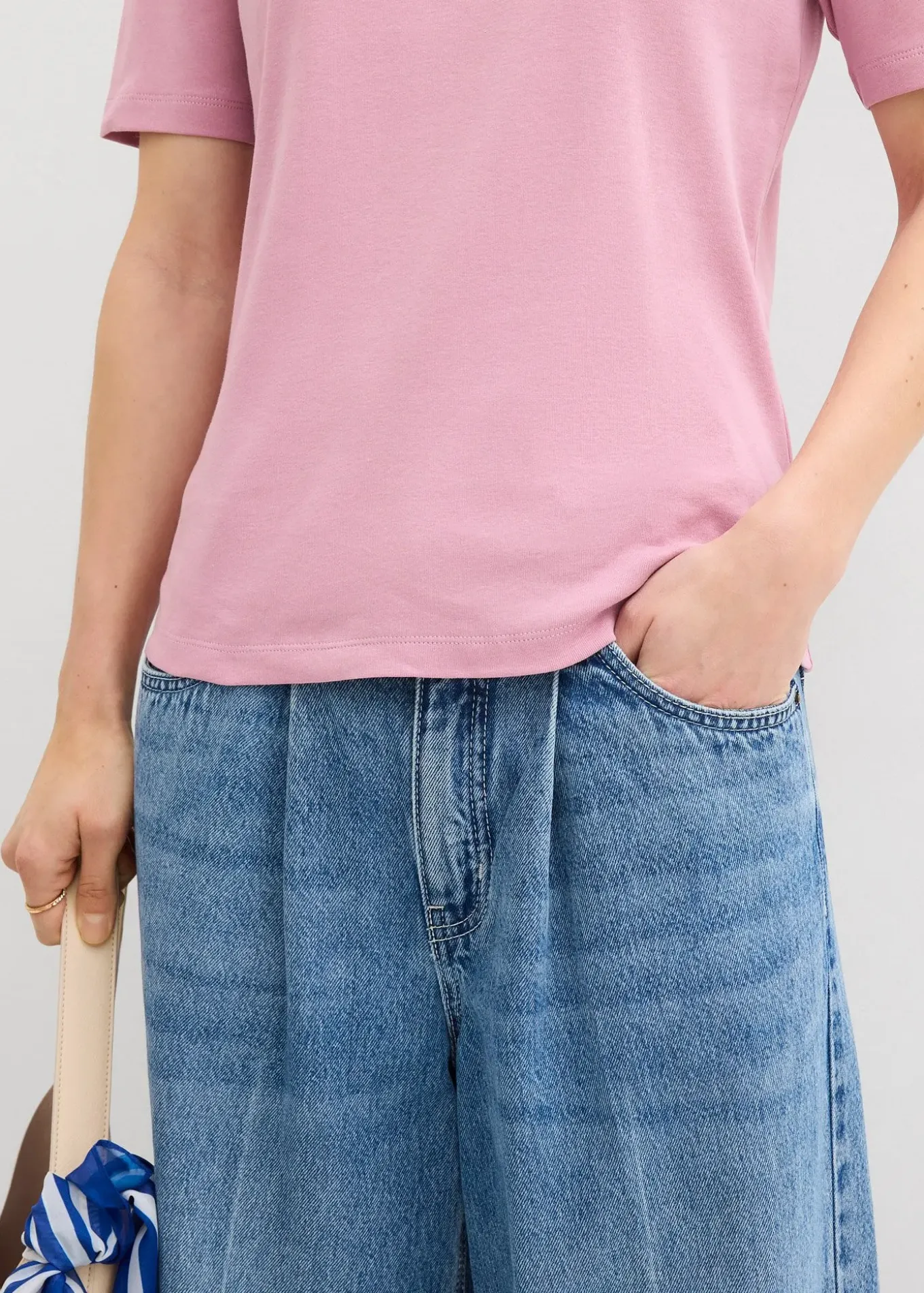 T-shirt côtelé 100% coton