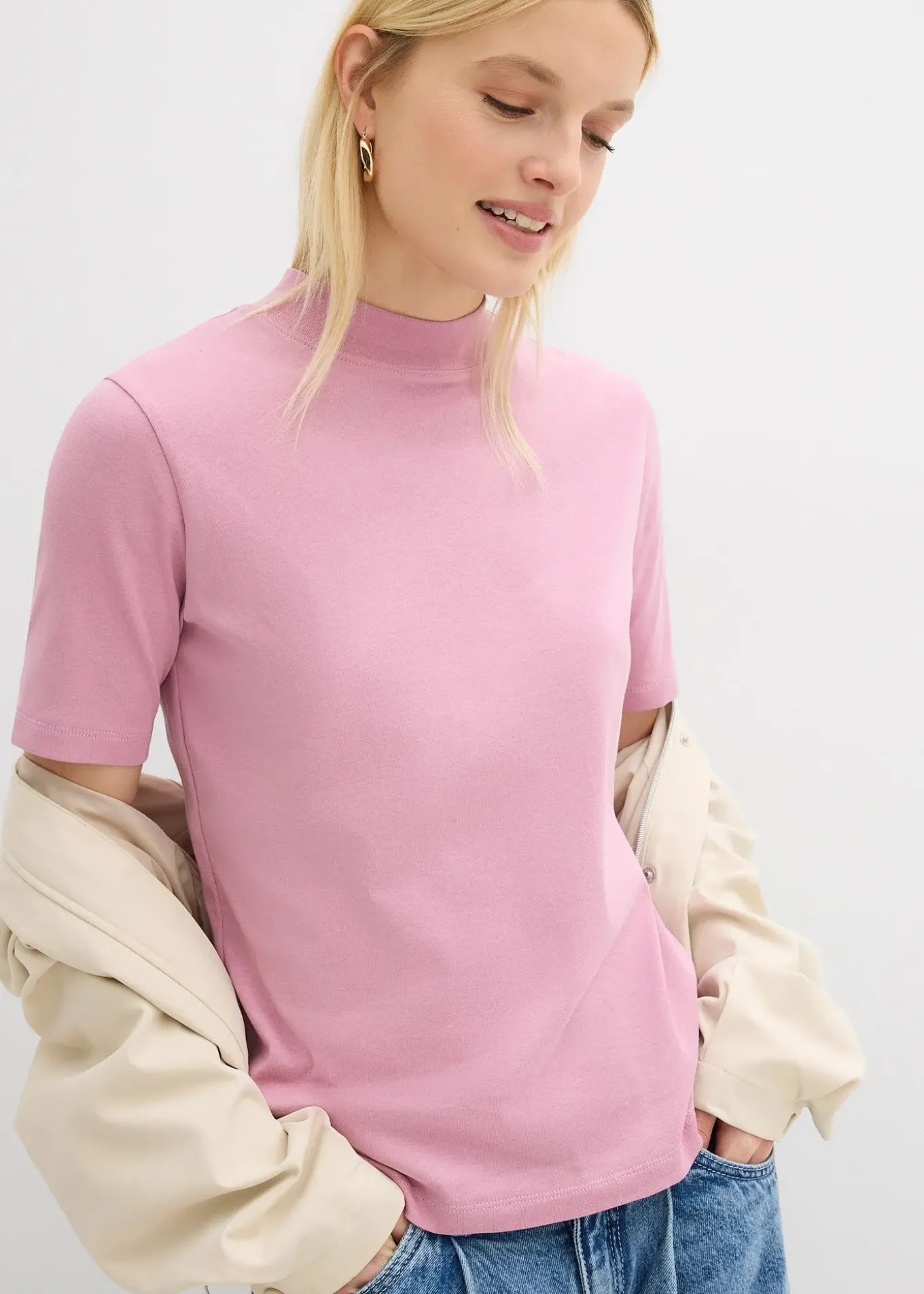 T-shirt côtelé 100% coton