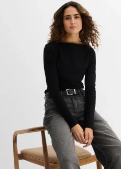 T-shirt côtelé ajusté