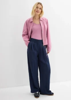 T-shirt côtelé en viscose extensible