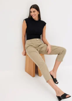 T-shirt côtelé en viscose extensible