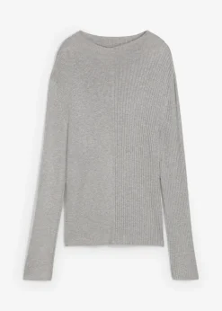 T-shirt côtelé en viscose mélangée