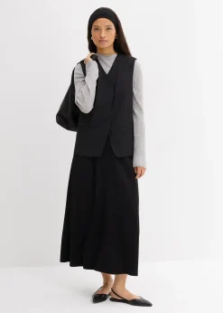 T-shirt côtelé en viscose mélangée