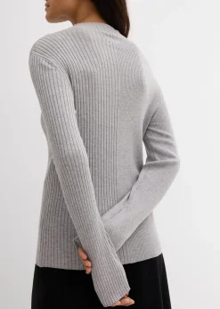 T-shirt côtelé en viscose mélangée