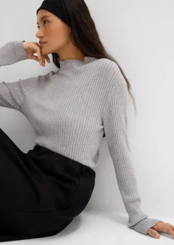 T-shirt côtelé en viscose mélangée