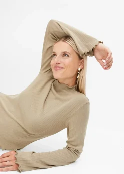 T-shirt côtelé manches longues