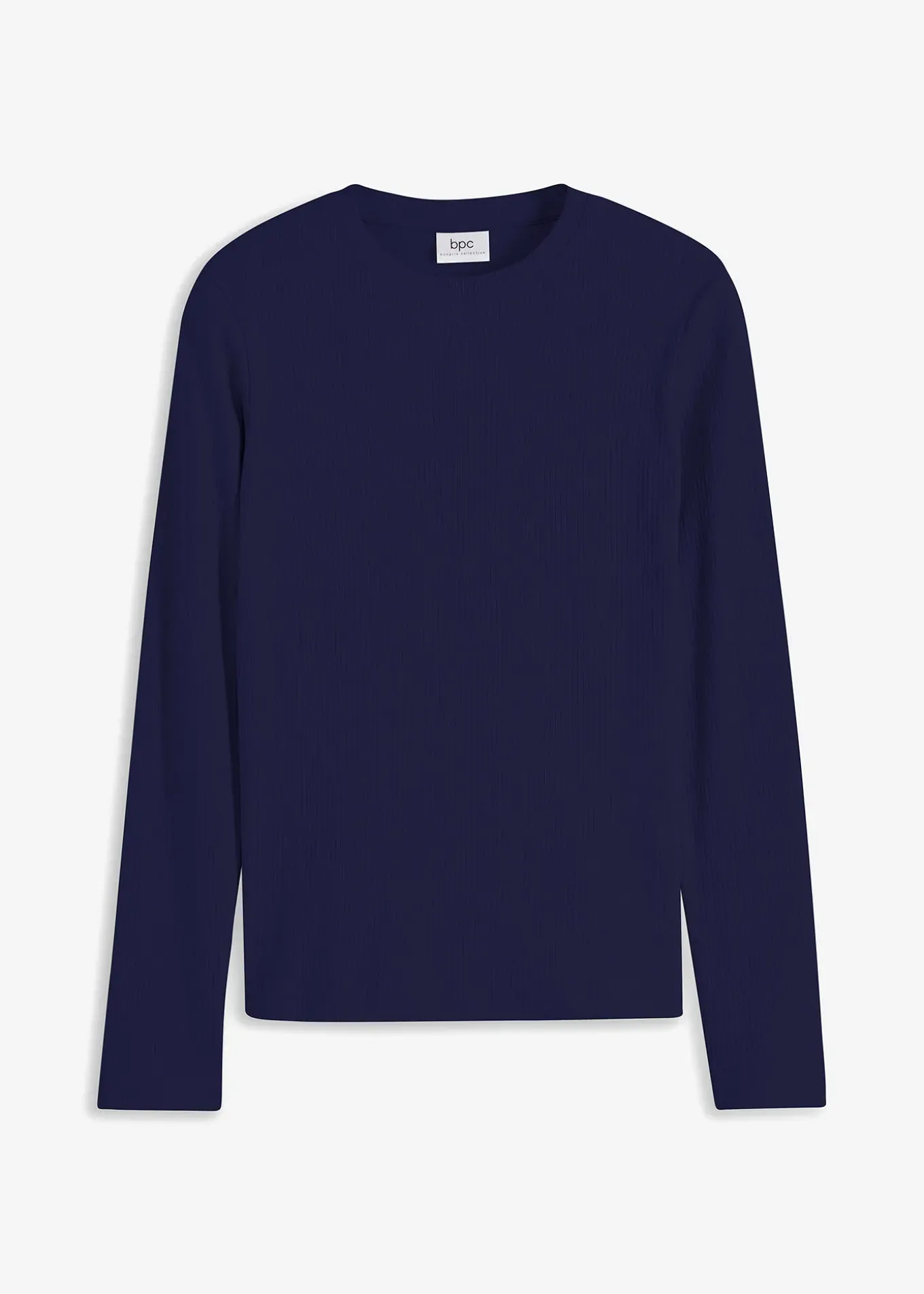 T-shirt côtelé manches longues 100 % coton