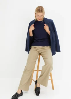 T-shirt côtelé manches longues 100 % coton