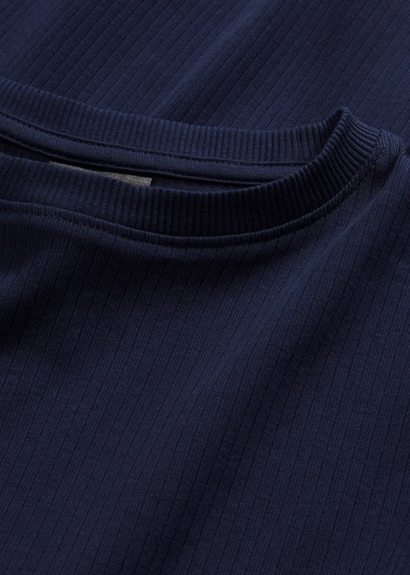 T-shirt côtelé manches longues 100 % coton