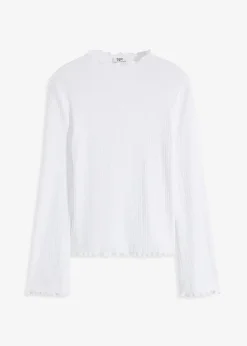 T-shirt côtelé manches longues