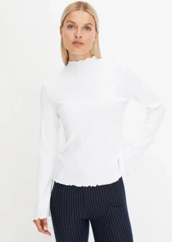 T-shirt côtelé manches longues