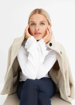 T-shirt côtelé manches longues