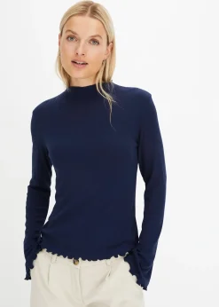 T-shirt côtelé manches longues