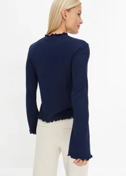 T-shirt côtelé manches longues