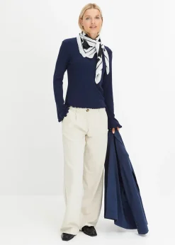 T-shirt côtelé manches longues