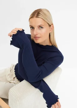 T-shirt côtelé manches longues