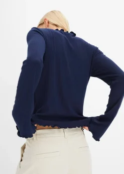 T-shirt côtelé manches longues