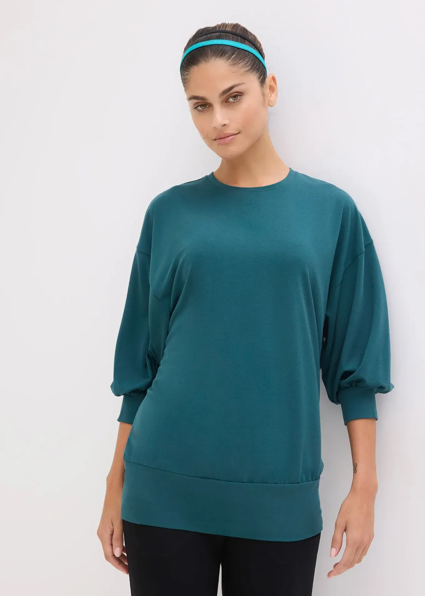 T-shirt de sport oversize à manches 3/4, séchage rapide