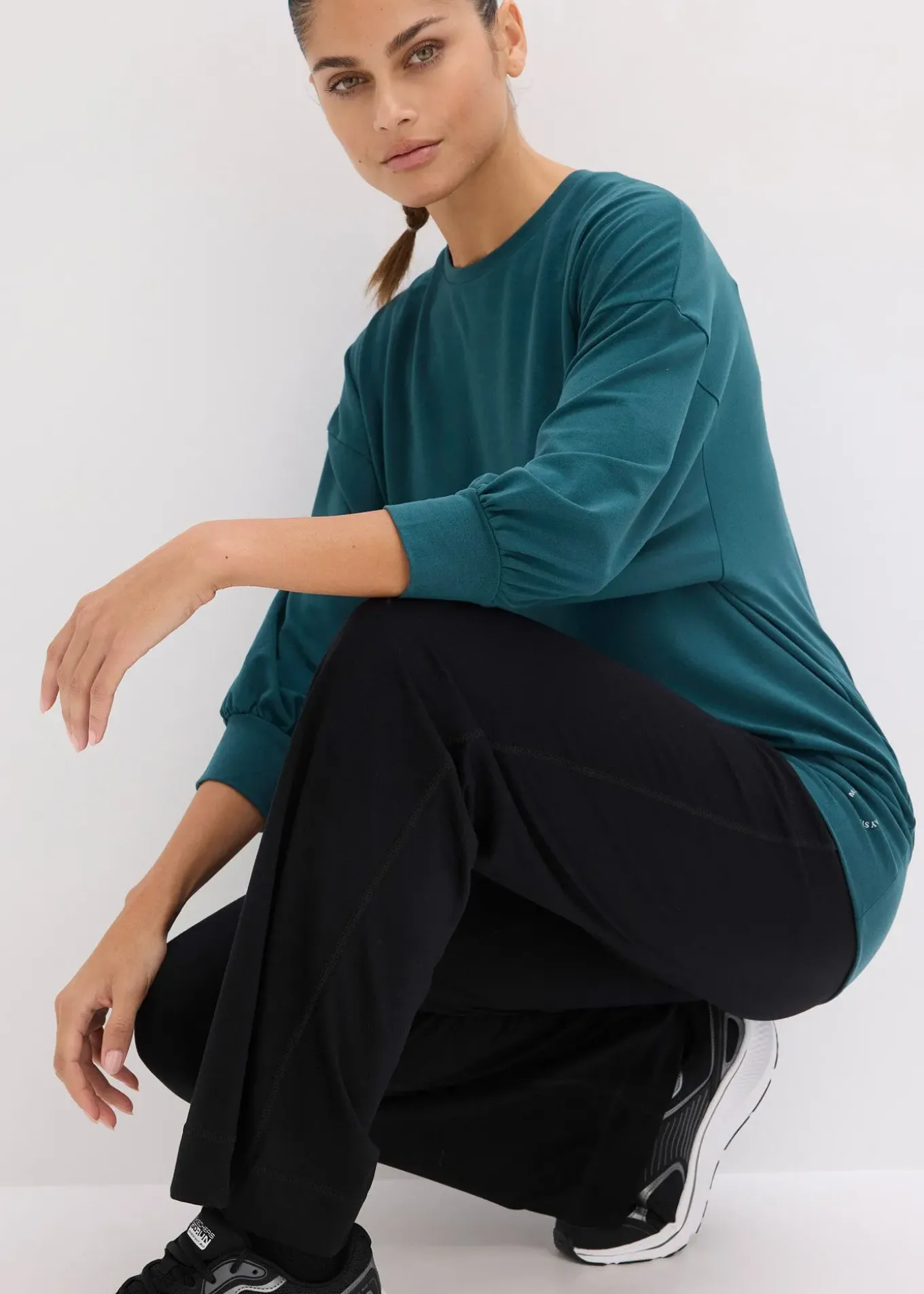 T-shirt de sport oversize à manches 3/4, séchage rapide