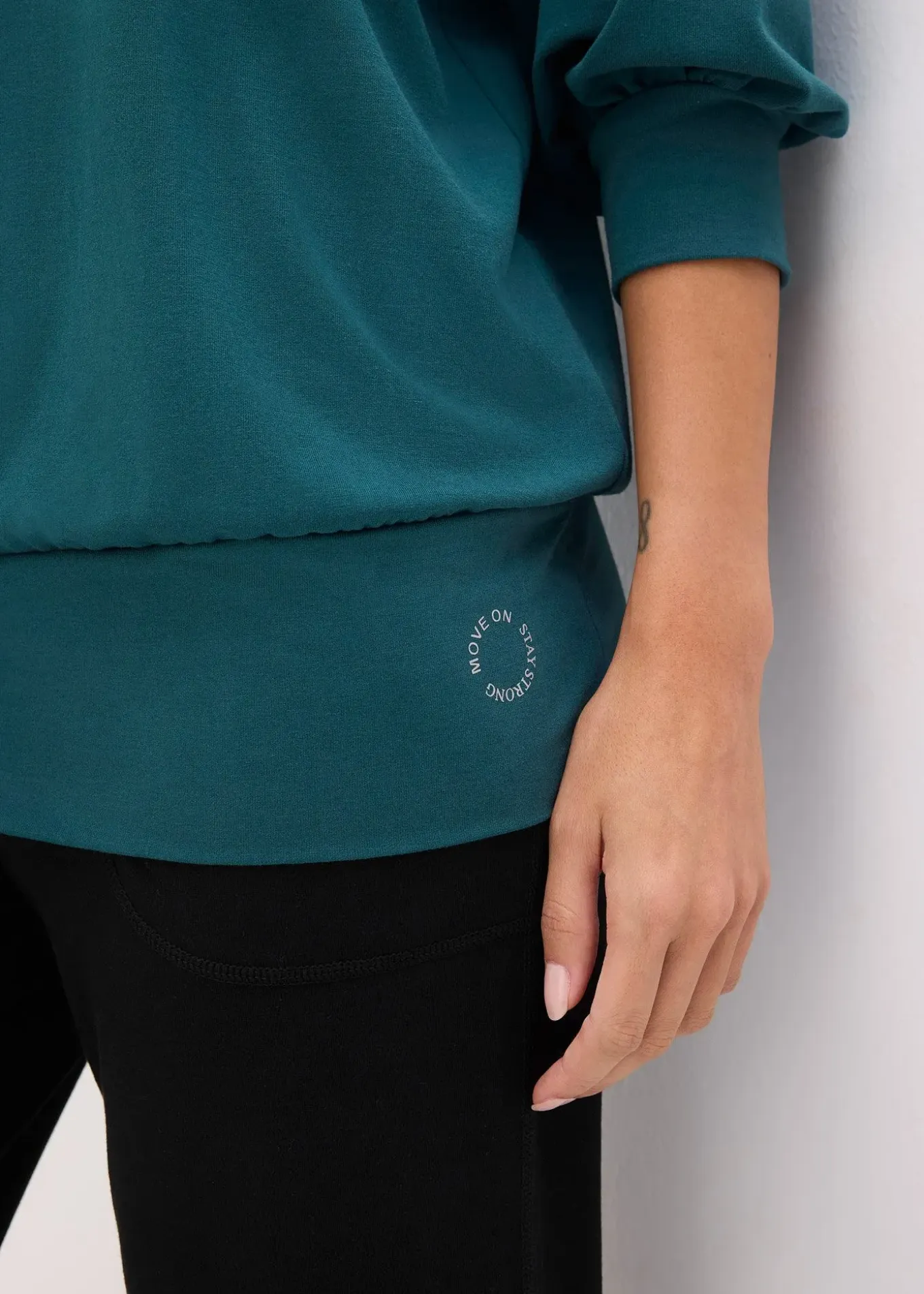 T-shirt de sport oversize à manches 3/4, séchage rapide